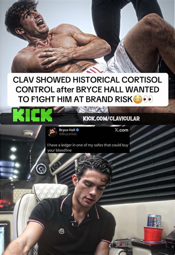 CLAV SHOWED HISTORICAL CORTISOL CONTROL after BRYCE HALL WANTED TO F1GHT HIM AT BRAND RISK😳👀 #clavicular #trending