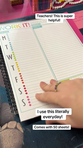 Teachers! 📣 This notepad is so helpful for planning out your day, week, has a section for notes, and a small sketching area! I love mine and use it everyday! #teachersoftiktok #classroomorganization #teacherplanner #notepad #notepadplanners