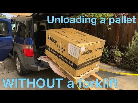 Unloading a pallet WITHOUT a forklift