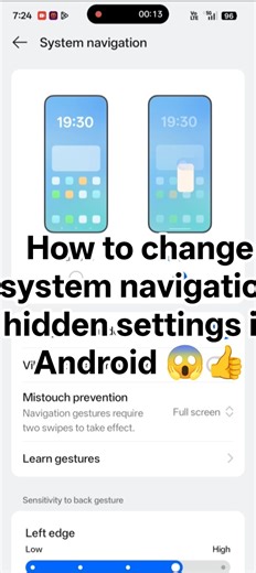 How to change system navigation hidden settings in Android 😱👍 #androidtips #androidcommunity #viral