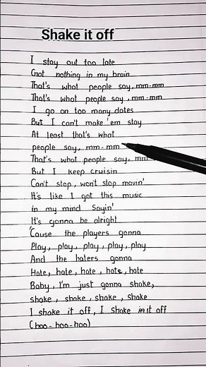 Shake it off- Taylor swift (lyrics)