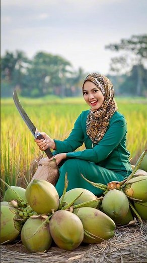 How to Cut a Coconut Perfectly | ASMR and Knife Sounds