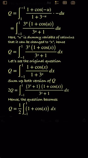 ∫(1 + cos(x))/(1 + 3ˣ) dx [-1, 1] = ? Stanford Math Tournament 2023, Calculus Test, Question 6.