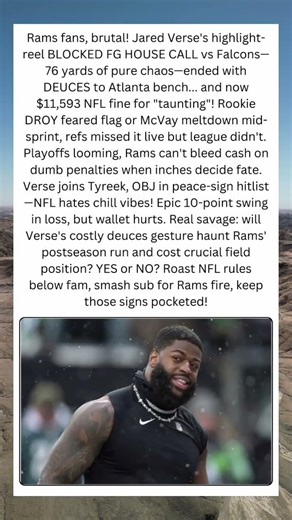 🏈 Verse Fined $11K for Peace Sign TD! Rams Can't Afford More!