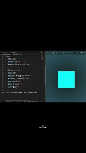 🌀 3D Cube Rotation Animation | HTML & CSS Creative Effect