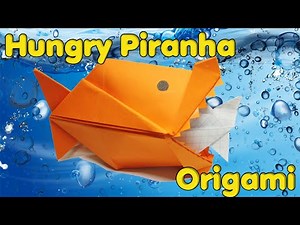 DIY origami fish piranha moving jaws / How to make hungry fish from paper
