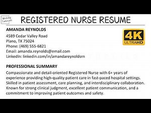 How To Write A Winning Registered Nurse (RN) Resume with Sample and Explanation | Writing Tutorials
