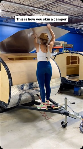 Daniel & Paige Doherty | DIY Campers on Instagram: "How to Skin Your Camper in Aluminum (Save this for later!) We love aluminum for our campers because: •It handles weather like a champ with almost zero upkeep •It looks clean and reflects sunlight, keeping the cabin cooler •It’s surprisingly easy to work with 🔧 Pro tip: Don’t tackle this step alone—an extra set of hands makes life way easier. Here’s the method: 1. Run a bead of flexible RV sealant along every edge—doors, walls, all of it. This 