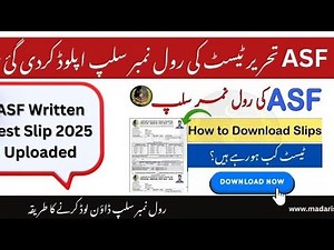 how to download asf roll no slips 2025 in pdf || Download Asf slip