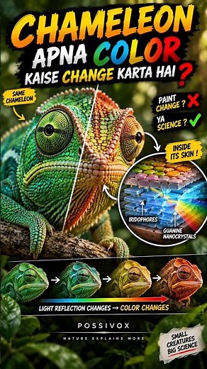 How Does a Chameleon Change Its Color? 🦎🎨 #facts #scienceshorts