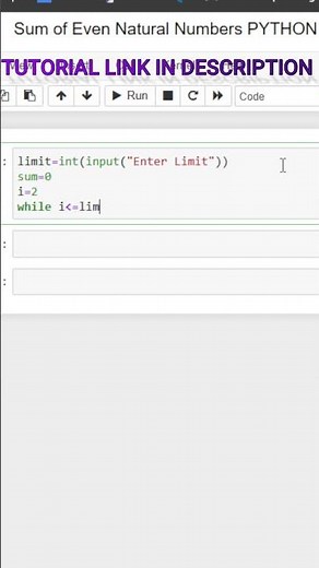 PYTHON PROGRAM TO PRINT SUM OF EVEN NUMBERS #short #shortsvideo #pythonshivangi #oddeven