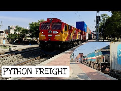 Python Freight Train with 90+ Wagons | Indian railway | wag4g