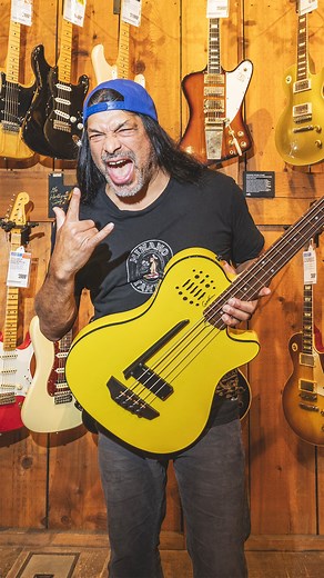 1.4M views · 37K reactions | Enter Bassman. Robert Trujillo of Metallica popped into Guitar Center Hollywood to give us a glimpse at his new Godin Guitars (OFFICIAL) bass. We’ve got just four of them, all hand signed by Rob himself, so claim yours: https://bit.ly/MetallicaGCfb | Guitar Center | Facebook