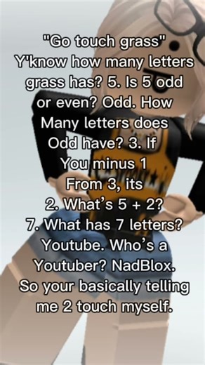 “Touch grass” 😏 #roblox #rblx #memes