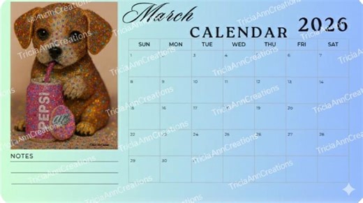 12 Month Calander - Etsy