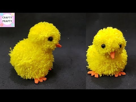 DIY Pom pom chicken / Pom pom Chick / Yarn Chicken /How to make Pom pom Chicken