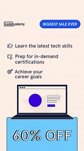 1.1K views | Stay sharp this summer with 60% off Codecademy Pro. Build job-ready skills with certification prep, personalized practice, and more. | Codecademy | Facebook