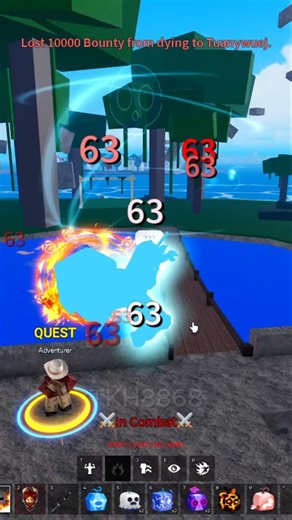 bacon bounty hunt with fruit #roblox #bloxfruits