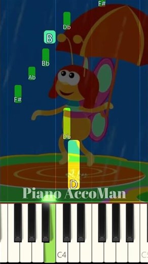 🎹 BabyTV Rain Song | Piano Tutorial Short 🌧️