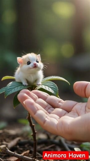 Tiny Fluffy Creature Plays on Hand 🥹🐾 | Cutest Animal Short #cute