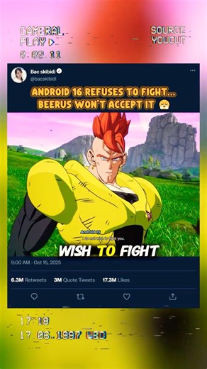 Android 16 refuses to fight… Beerus won’t accept it! 😤 #sparkingzero #crashout #knockout