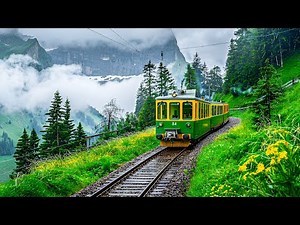 Riding a train in Grindelwald 🇨🇭 Swiss Alps 4K