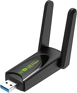 USB WiFi Adapter for Desktop,1300Mbps WiFi USB 3.0 Dual Band 5G/2.4G Dual Antennas,Wireless Network Adapter for Desktop Laptop PC,Supports Windows 11/10/8.1/8/7