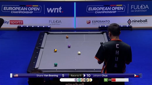 🙌 For the first time in 10 attempts, Johann Chua has defeated Shane Van Boening 🤩 A breathtaking display from Bad Koi #EuropeanOpenPool 🇪🇺 | Matchroom Pool
