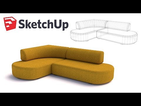 Living room Sofa 3D modeling - Sketchup tutorial timelapse