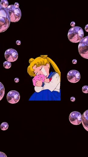 Charming Animated Girl with Iridescent Bubbles