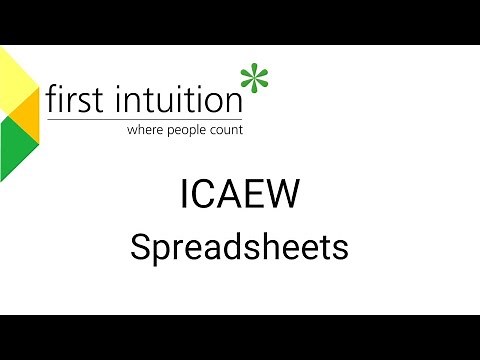 ICAEW Spreadsheets - First Intuition | Professional Education Providers