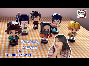 3D Paper Model of Demon Slayer Characters/Paper Model of Anime Characters/Anime Inspired DIY & Craft
