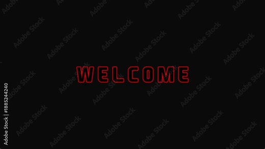 Animated welcome text with colored lines, red, blue, pink, purple, and green. Great for welcoming people in channels or other events.