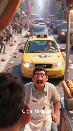 ¡Quieta ahí! ¿A dónde cree que va con mi perro caliente?