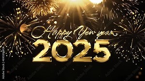 Happy New Year 2025 colorful Happy New Year card