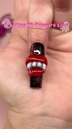 3D Vampire Lips Tutorial 率‍♀️喝 #duvalnails #jaxnails #jacksonvillenails #floridanails #halloweennails #jacksonville #pressonnailbusiness #vampirenails | A Feminist Nail Tech | Facebook