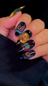 Cute & Easy Cat Eye Firework Nails 🎆🧨✨ Sparkle like a firework show—these nails are bursting with cat eye magic and chrome shimmer! 💅💥 Comment "FIREWORKS" for the 🔗 to everything you need to recreate this festive look! Save & share to light up your nail inspo! 🎇 Using @daily_charme: ✨ Chameleon Cat Eye Collection 🖤 001 Perfect Black 💗 T12 Pink Lady 💛 T23 Yellow Submarine 💚 T24 Shamrocker 🎆 Chic Nail Art Sticker / Celebration Fireworks 🎆 Chic Nail Art Sticker / Holographic Fireworks �