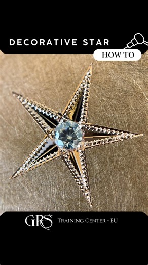 GRS Training Center - EU on Instagram: "Ornamental star-shaped setting. With the right mix of simple techniques, the results can be truly stunning. Ornamental settings combine bright cuts, deep cuts, and gemstones, bringing life and brilliance to both the stone and the jewelry piece. 👉 Want to learn how to create settings like this and stand out in the jewelry world? Join us today! #stonesetting #goldsmith #jewellery"