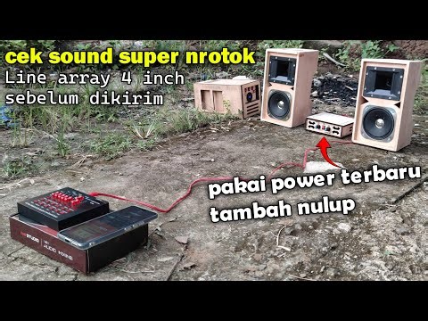 cek sound nrotok line array 4 inch pakai power terbaru Listrik dari Genset mini