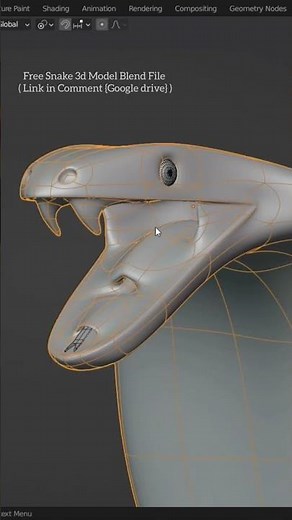 Snake Free Modelling 3d Model| Blender ✍🏻🎧#blendercourse