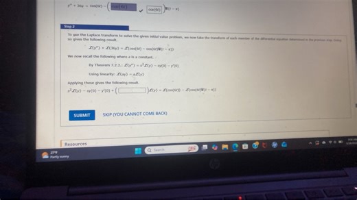 To use the Laplace transform to solve the given initial value p... | Filo