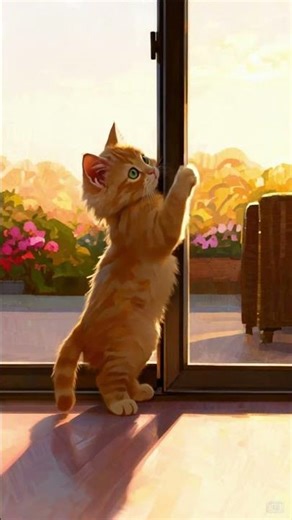 This Smart Kitten Learned to Open the Door by Itself 😳🐱#SmartCat #GeniusKitten #FunnyCats