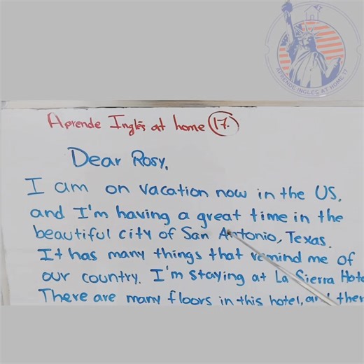 Lectura de una carta en Inglés y español. #español #inglesfluente #inglesrapido #VocabularyChallenge #vocabularywords #inglesonline #ingles #AprendeIngles #inglesgratis #vocabularybuilding #vocabularioingles #phrasalverbs #pronunciacion | Aprende Inglés at home 17