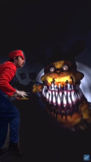 Mario vs Nightmare Fredbear - Five Nights at Freddy's Part 1
