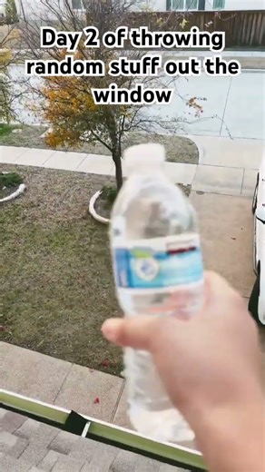 Day 2 of throwing random stuff out the window #funnymoments #windowfails #viral #shorts