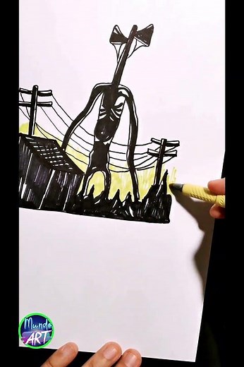 Cómo DIBUJAR a SIREN HEAD ATACANDO | Mundo ART