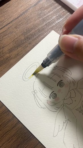 天使ちゃん👼💙 #イラストレーター #イラスト #ゆるふわイラスト #アナログイラスト #水彩イラスト #水彩 #水彩絵の具 #天使