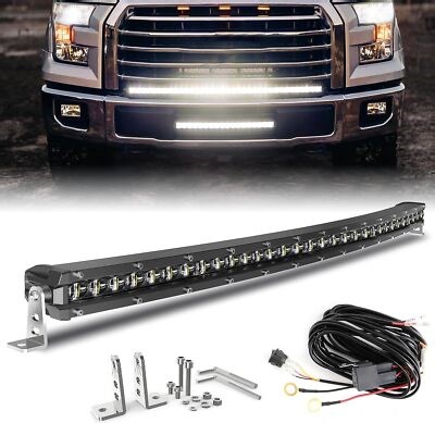 Slim 32" Curved 900W LED Light Bar Spot Flood Offroad Bumper Truck SUV 4WD 30'' | eBay