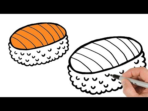 How to Draw Sushi | Food Drawing Easy Step-by-Step Tutorial!