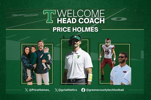 Former Razorback Price Holmes named new head football coach at Greene County Tech